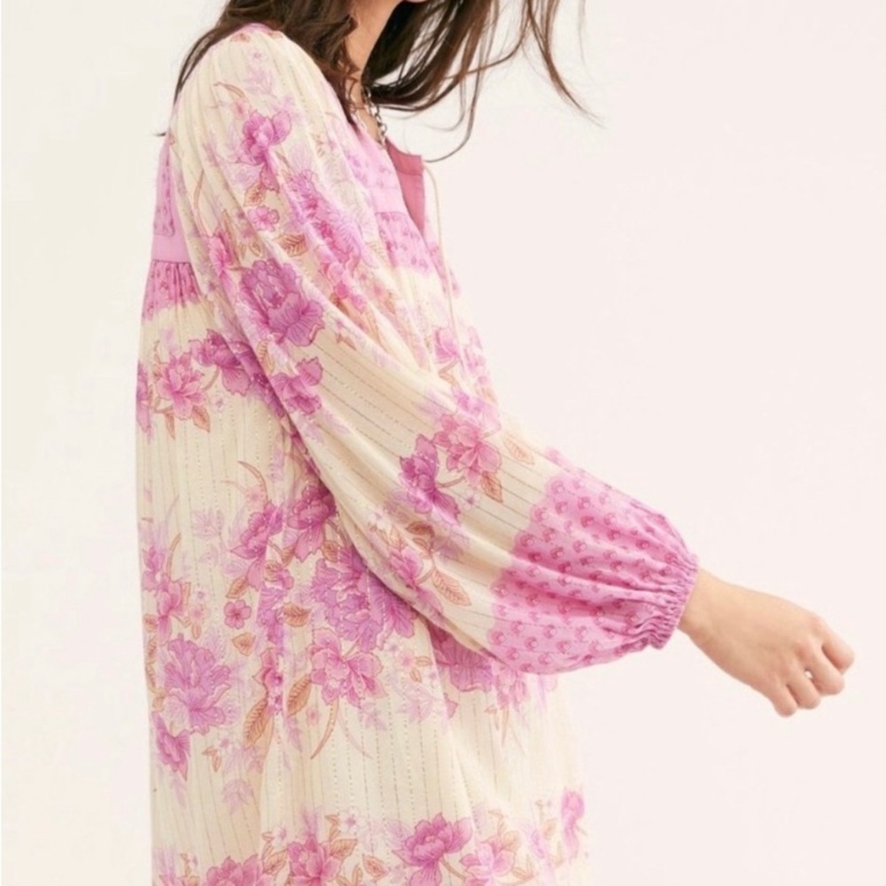 Sz M Spell & The Gypsy Collective Pink and Cream Long Sleeve Dress EUC! - Picture 4 of 5